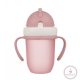 Canpol babies Szívószálas pohár 210 ml 9hó+ Flip Top matt rózsaszín