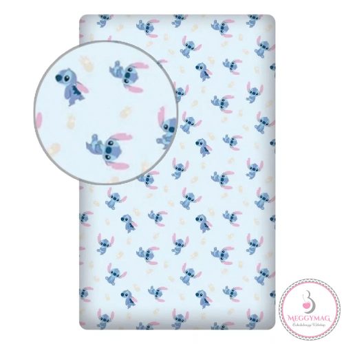 Disney Lilo és Stitch, A csillagkutya Light Blue gumis lepedő 90x200 cm