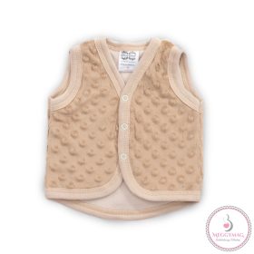 Baba mellény - Mocca minky - 68 polár béléssel 