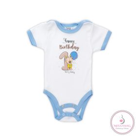 1 éves lettem! Szülinapi kisfiú body 80-86 rövidujjú