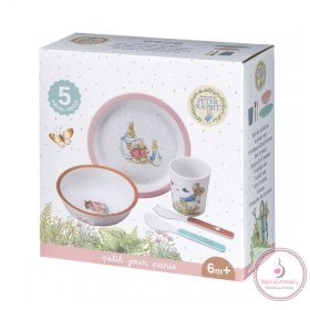   Nyúl Péter étkészlet diszdobozban 5 részes, rózsaszín 