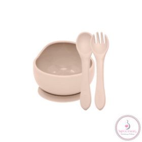   PETITE&MARS Szilikon 2 részes étkészlet TAKE&MATCH tál + evőeszközök Desert Sand 6hó+