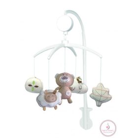   Zenélő-forgó Delux, plüss bézs maci+bárány, KÉSZLETEN A BOLTBAN!