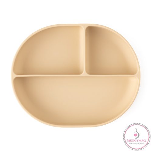 PETITE&MARS Szilikon osztott tányér, ovális Take&Match Desert Sand 6m+