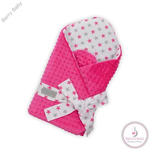 Pamut - minky kókusz pólya kivehető kókuszbetéttel 75x75cm Pink minky - csillagos 