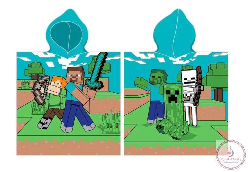 Minecraft Field strand törölköző poncsó 50x115 cm