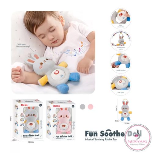 Chipolino nyugtató nyuszi figura zenével és fénnyel -halvány rózsaszín 
