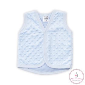 Baba mellény - Babakék minky - 80 szürke béléssel 