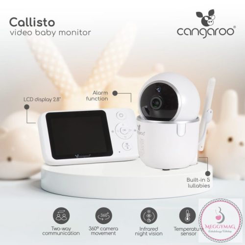 CANGAROO CALLISTO bébimonitor, bébiőr LCD 7cm kijelzővel FEHÉR