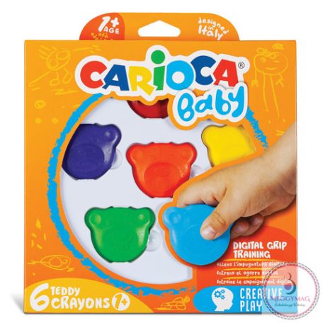 Maci formájú Baby Teddy zsírkréta 6 db-os - Carioca