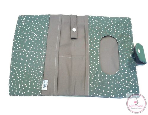 Pelenkázó neszeszer prémium türkiz pöttyös, UTOLSÓ DARABOK!