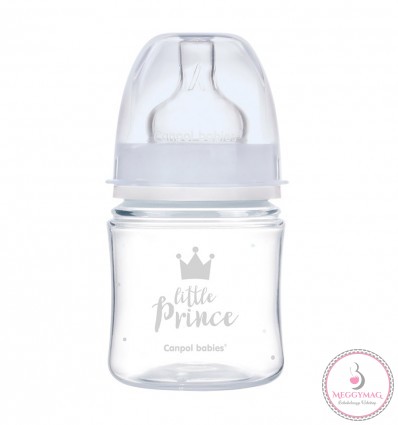 Canpol babies Antikólikás széles cumisüveg EasyStart 120 ml 0hó+ Royal baby kék