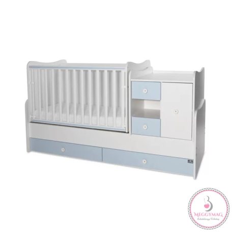 Lorelli MiniMax kombi ágy 72x190 - White / Baby blue