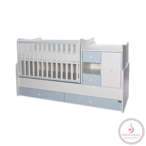 Lorelli MiniMax kombi ágy 72x190 - White / Baby blue