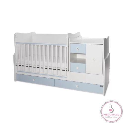 Lorelli MiniMax kombi ágy 72x190 - White / Baby blue