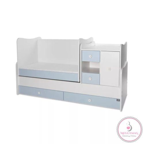 Lorelli MiniMax kombi ágy 72x190 - White / Baby blue