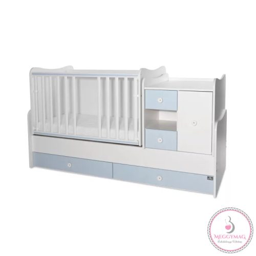 Lorelli MiniMax kombi ágy 72x190 - White / Baby blue