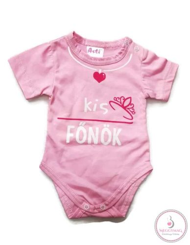 "Kis főnök" feliratos rövid ujjú baba body, 86-os