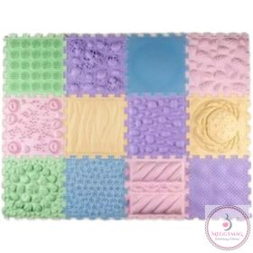   Ortho Puzzle: Ortopédiai masszázs szőnyeg szett, 12 db-os – Macaroons