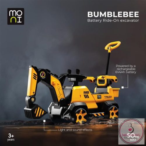 BUMBLEBEE ráülős akkus vezethető kotrógép 50kg-ig SÁRGA/FEKETE