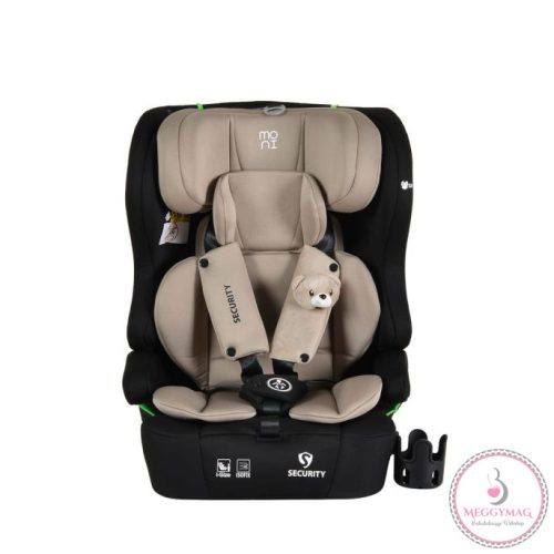 Moni SECURITY isofixes autósülés ajándék 2plüss+párna 76-150cm BÉZS, KÉSZLETEN A BOLTBAN!