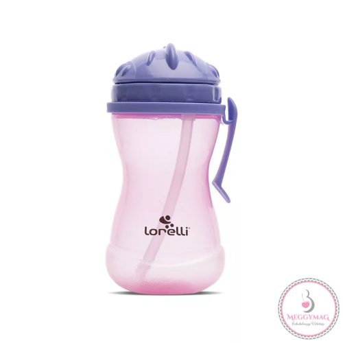 Lorelli szívószálas sport itató fogantyúval - Purple/Pink 