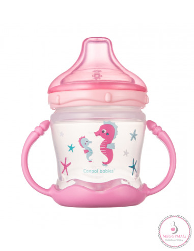 Love&Sea Nem kifolyó itatópohár puha ivócsőrrel 180 ml 9 h+ rózsaszín