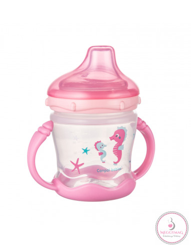 Love&Sea Nem kifolyó itatópohár puha ivócsőrrel 180 ml 9 h+ rózsaszín
