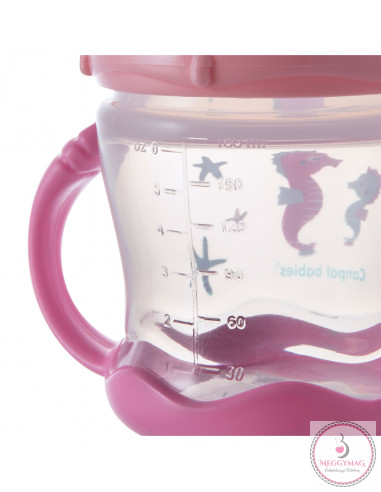 Love&Sea Nem kifolyó itatópohár puha ivócsőrrel 180 ml 9 h+ rózsaszín