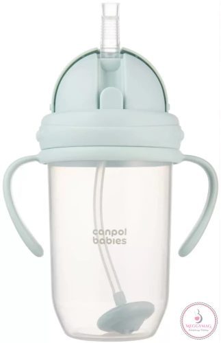 Canpol babies Súlyozott szívószálas itatópohár, 270ml, menta
