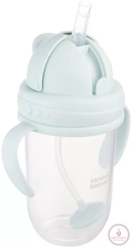 Canpol babies Súlyozott szívószálas itatópohár, 270ml, menta
