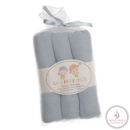 Gamberritos textilpelenka 80x80cm 3db szürke 9679