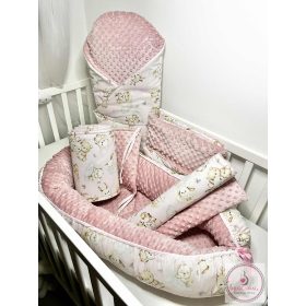 Gyönyörű pamut-minky babaszoba szett Púder 