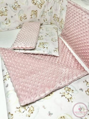 Gyönyörű pamut-minky babaszoba szett Púder 