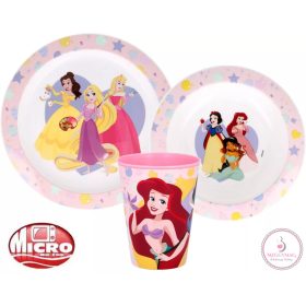   Disney Hercegnők True étkészlet, micro műanyag szett, pohárral 260 ml