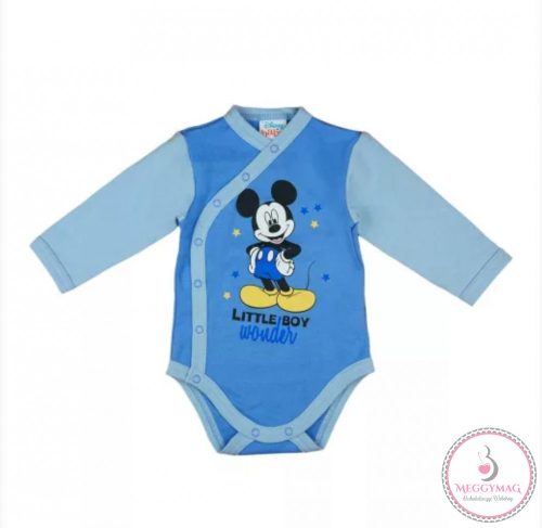 Disney Mickey elöl patentos hosszú ujjú baba body 44-es
