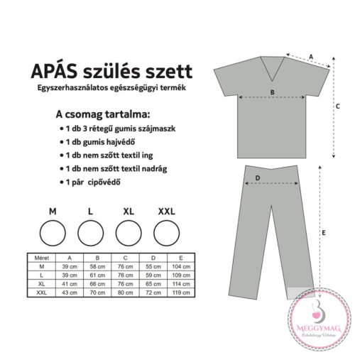 Apás szülés szett XL