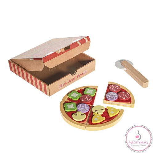Zopa fa játék pizza dobozban