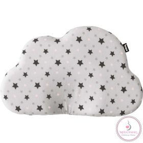   Zopa párna babáknak - laposfejűség elleni memóriahabos ergonomikus Felhő alakú Pink stars