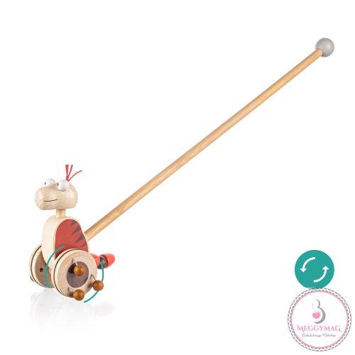 Zopa fa játék tologatós dínó piros