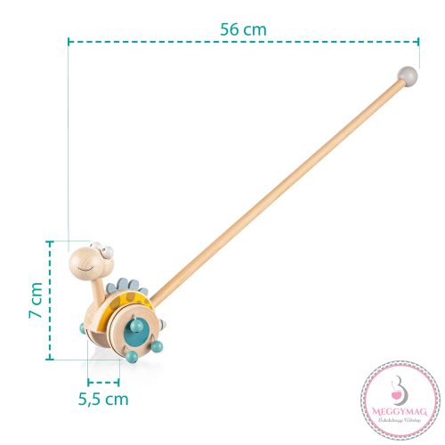 Zopa fa játék tologatós dínó zöld