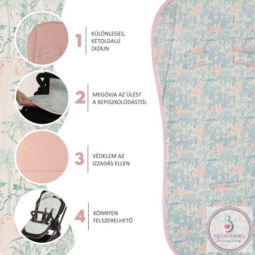 Zopa ülésbetét babakocsiba légáteresztő Breeze Jungle pink