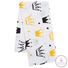 New Baby pelenka flanell fehér korona