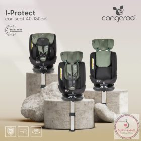   Cangaroo i-PROTECT isofixes autósülés 40-150 cm támasztólábbal, 360 fokban forgatható ZÖLD, KÉSZLETEN A BOLTBAN!