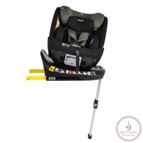 Cangaroo i-PROTECT isofixes autósülés 40-150 cm támasztólábbal, 360 fokban forgatható ZÖLD, KÉSZLETEN A BOLTBAN!