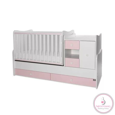 Lorelli MiniMax kombi ágy 72x190 - White / Orchid Pink