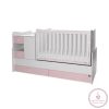 Lorelli MiniMax kombi ágy 72x190 - White / Orchid Pink