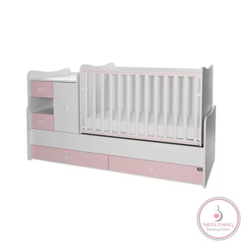 Lorelli MiniMax kombi ágy 72x190 - White / Orchid Pink