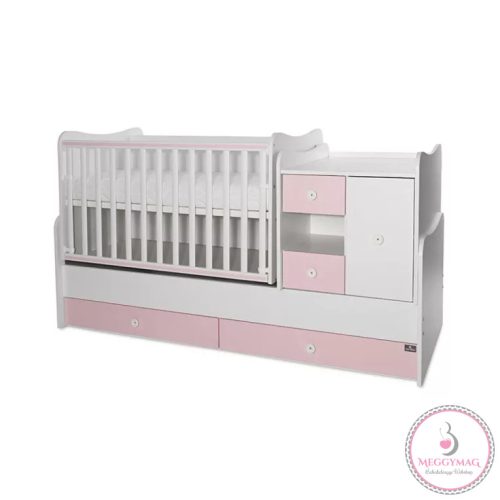 Lorelli MiniMax kombi ágy 72x190 - White / Orchid Pink