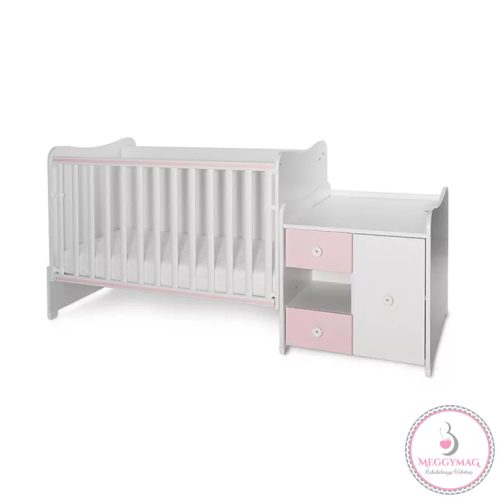 Lorelli MiniMax kombi ágy 72x190 - White / Orchid Pink